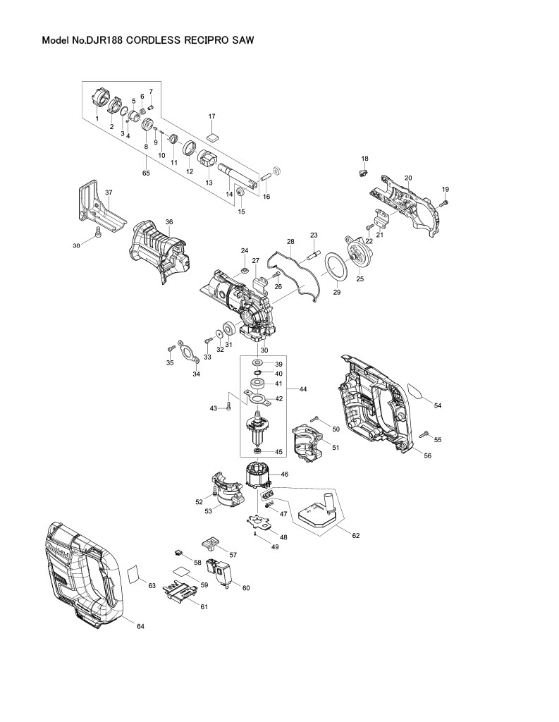 Part Diagram Djr188z Makitamy